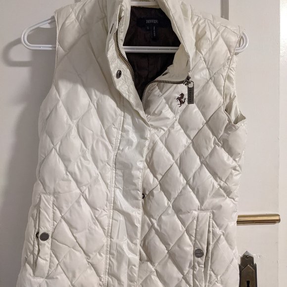 Ferrari White Puffer Vest - Picture 1 of 7